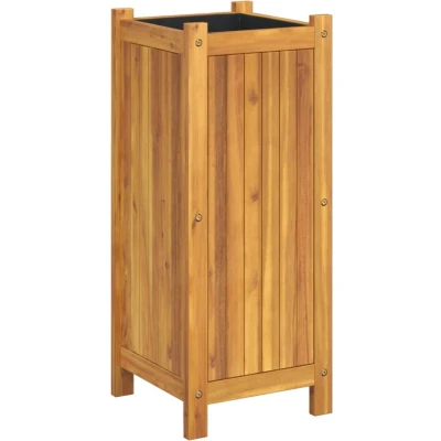 Afbeelding van Plantenbak met voering 31x31x75 cm massief acaciahout