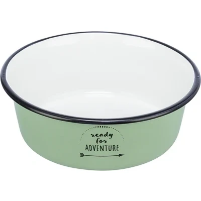 Afbeelding van Trixie Voerbak Drinkbak Emaille / Rvs Groen 17X17 CM 900 ML (410431)