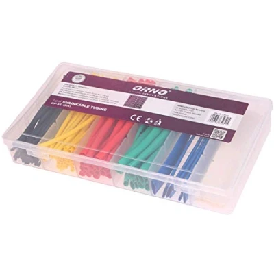 Afbeelding van Orno AE 13141 Krimpkous 6 kleuren: geel, blauw, zwart, groen, rood, wit, lengte: 10 cm, 100 stuks