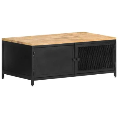 Afbeelding van Salontafel 90x50x37 cm massief ruw mangohout
