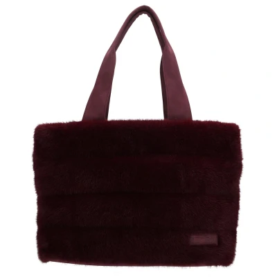 Afbeelding van Zebra Trends Emma Shopper Schoudertas Crossbodytas Bont Fur Tote Bag Bordeaux rood