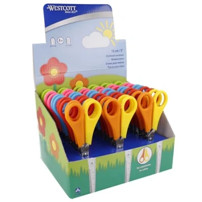 Afbeelding van Westcott Kinderschaar, Linkshandig, Display Met 30 Stuks, Assorti Schaar