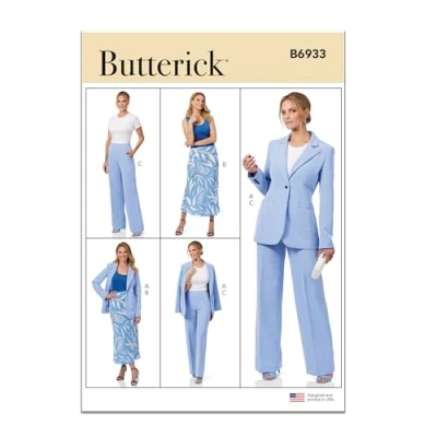 Afbeelding van Butterick B6933B5 damesjas, rok en broek B5 (36 38 40 42 44)