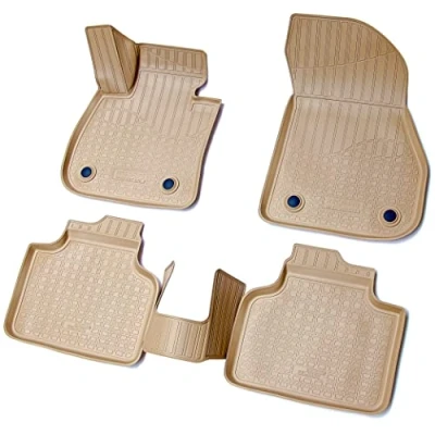 Afbeelding van Recambo Rubberen 3D vloermatten geschikt voor BMW 2 Serie Active Tourer F45 vanaf 2014&gt; automatten Perfecte pasvorm Met rand Beige