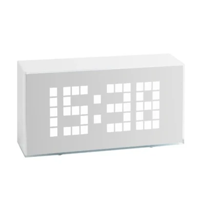Afbeelding van TFA Dostmann 60.2012 Wekker Analoog TIME BLOCK LED Cifers Binnentemperatuur Alarm Snooze Datum Infrarood Sensor Schermverlichting Rechthoek Kunststof Wit