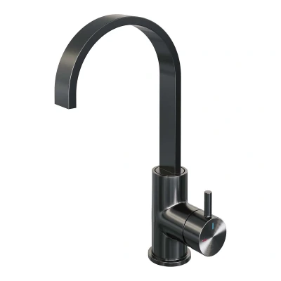Afbeelding van Brauer gunmetal Edition Wastafelmengkraan opbouw hoog draaibaar platte uitloop model b PVD geborsteld