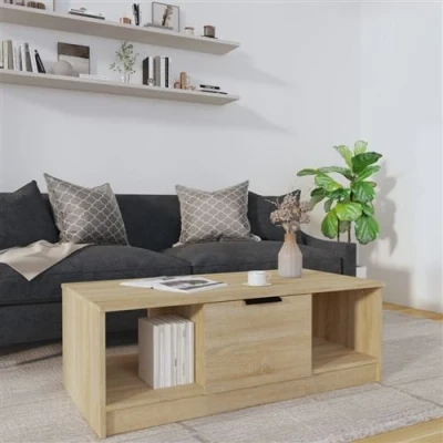 Afbeelding van Salontafel 102x50x36 cm bewerkt hout sonoma eikenkleurig