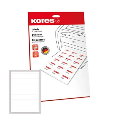 Afbeelding van Kores etiketten voor dossierruggen, 192 x 38 mm, wit