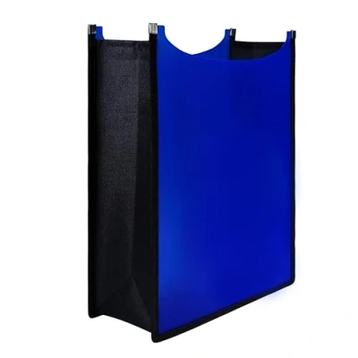 Image de D.RECT Boîte de classement A4 avec ouverture par le haut, en plastique, pour classeurs, livres, cahiers scolaires, blocs et documents, porte documents stable, bleu