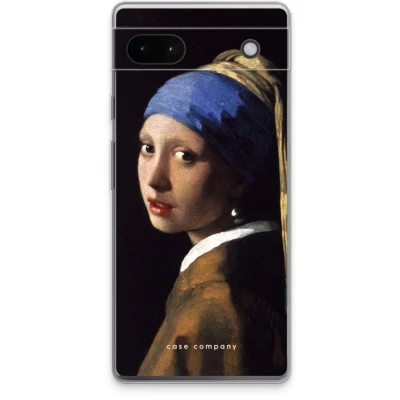 Afbeelding van Case Company® hoesje geschikt voor Google Pixel 6a The Pearl Earring Soft Cover Telefoonhoesje Bescherming aan alle Kanten en Schermrand