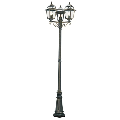 Afbeelding van Mastlamp New Orleans, zwart goud, 3 lamps