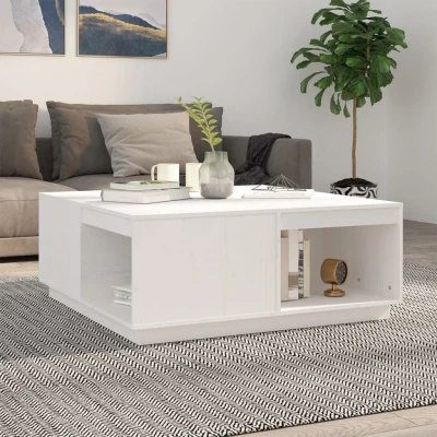 Afbeelding van Salontafel 100x101x40,5 cm massief grenenhout wit