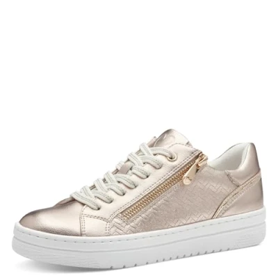Afbeelding van Marco Tozzi Sneaker Sneakers laag, Dames, Maat: 36, Platinum Kunststof
