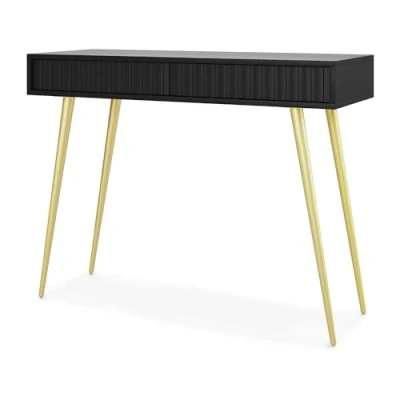 Afbeelding van Selsey Bello Kaptafel 104 cm Zwart met gouden poten
