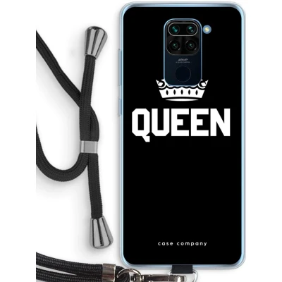Afbeelding van Case Company® hoesje met Koord geschikt voor Xiaomi Redmi Note 9 Queen Zwart Telefoonhoesje Bescherming aan alle Kanten en Over de Schermrand
