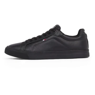 Afbeelding van Tommy Hilfiger ICON Court FLAG Sneakers laag, Heren, Maat: 46, Black Leer