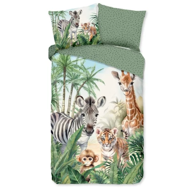 Afbeelding van Good Morning Kinderdekbedovertrek &quot;jungle dieren&quot; Multi (140x200/220 cm) Katoen