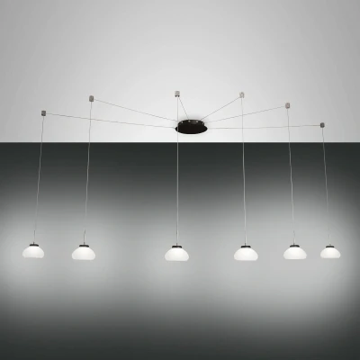 Afbeelding van Hanglamp Arabella decentraal 6 lamps, wit