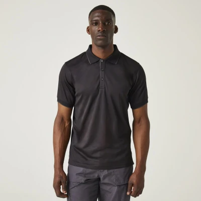 Afbeelding van Regatta Navigate Short Sleeve Polo RG264 BLACK/SEAL GREY
