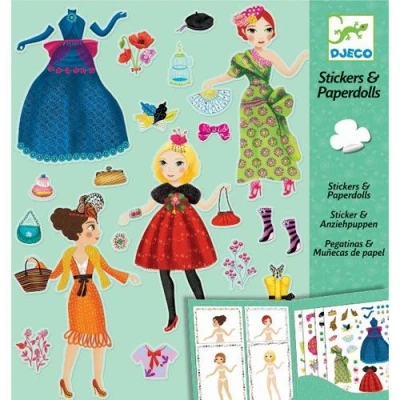 Afbeelding van Djeco stickerset aankleedpoppen modellen