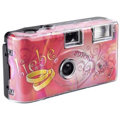 Afbeelding van Topshot Love Hearts Black Wegwerpcamera 1 stuk(s) Met ingebouwde flitser
