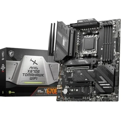 Image de MSI MAG X670E TOMAHAWK WIFI carte mère ATX Socket AM5 AMD X670 Chipset USB 3.2 Gen 1, 2, C 2x2, Gen2 2.5 Gigabit LAN, Wi Fi 6, Bluetooth graphique embarquée (unité centrale requise) audio HD (8 canaux