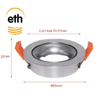 Afbeelding van ETH Hugo Inbouwspot GU10 50mm max 50w kantelbaar staal dia 85mm h22mm + fitting