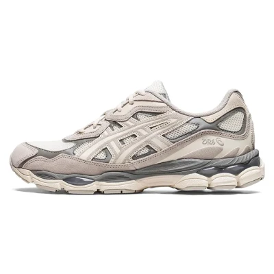 Afbeelding van Asics Sportstyle GEL NYC Unisex Sneakers laag, Maat: 46.5, Cream/oyster grey Leer en textiel
