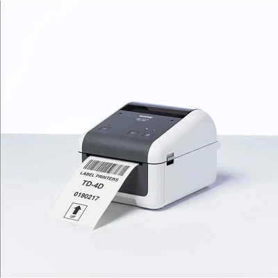 Image de Brother TD 4210D Imprimante d&#039;étiquettes thermique direct Rouleau (118 cm) 203 dpi jusqu&#039;à 127 mm/sec USB 2.0 série gris blanc