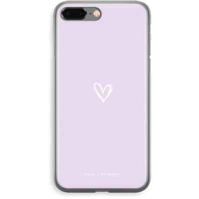 Afbeelding van Case Company® hoesje geschikt voor iPhone 8 Plus Klein hartje paars Soft Cover Telefoonhoesje Bescherming aan alle Kanten en Schermrand
