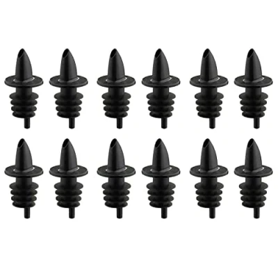 Afbeelding van Westmark set van 12 schenktuiten voor gedistilleerde dranken, dispenser met luchtslang, plastic dop, jet pour, zwart, 4110208S