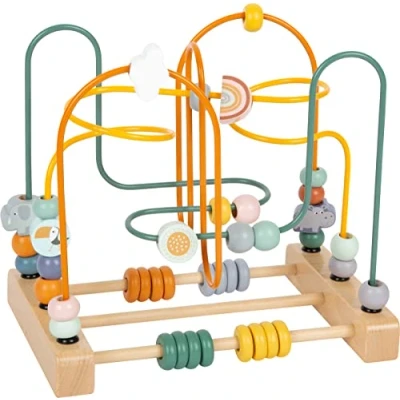 Image de Small Foot Circuit Safari, avec 3 Billes en métal, Jouet de motricité Bois, dès 12 Mois, réf. 11956 Niveaux Toys, Multicolored, Petit
