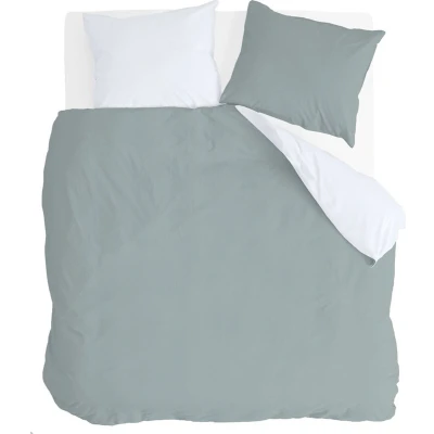 Afbeelding van Byrklund Dekbedovertrek Side Way 200x220 100% Katoen Jade / Wit