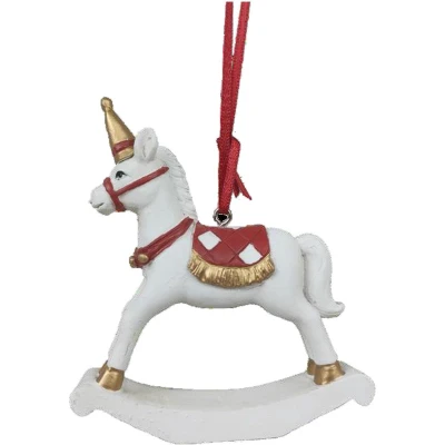 Afbeelding van Kerstversiering DKD Home Decor Paard Hars (14 x 3,5 14 cm) (2 Stuks)
