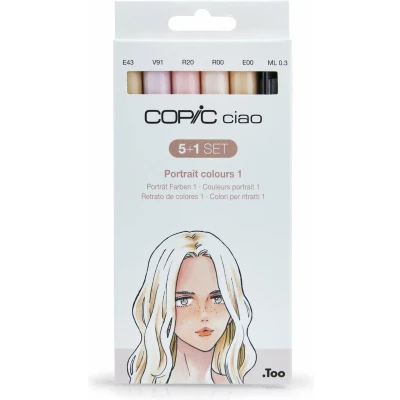 Afbeelding van COPIC Marker Ciao 5+1 Set Huidskleuren Professionele Markers 6 Stuks Stiften Voor Tekenen En Ontwerpen