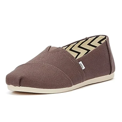 Image de TOMS Mocassins plats Alpargata en coton recyclé pour femme, Toile de cendré, 36 EU