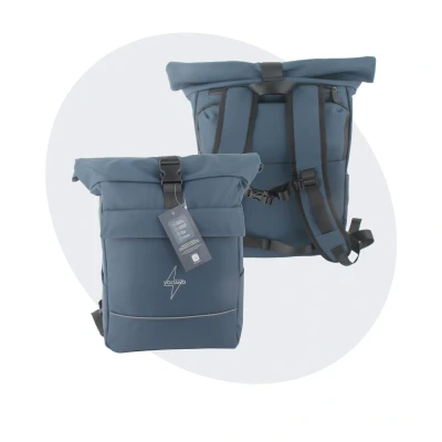 Afbeelding van Voltano Luxe E bike Rolltop Fietstas / Rugtas 28L Space Blauw Enkele Pakaftas 100% Waterdicht