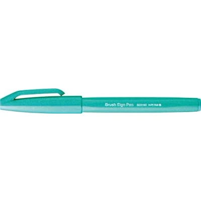 Afbeelding van Pentel SES15C D4X Brush Sign Pen Glasvezelstift met penseelachtige punt, smaragdgroen
