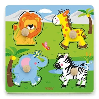 Afbeelding van Viga Toys Vormenpuzzel Safaridieren