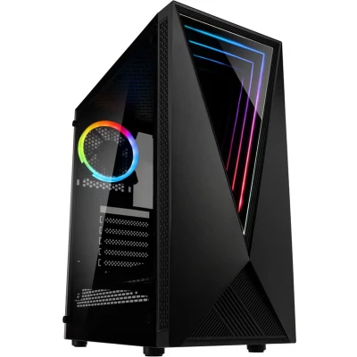Afbeelding van Kolink VOID RGB Midi tower Gaming behuizing Zwart 1 voorgeïnstalleerde LED ventilator, Zijvenster, Stoffilter