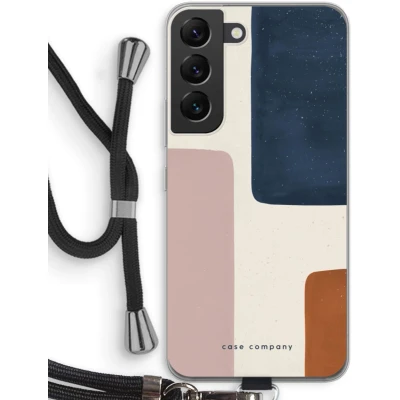 Afbeelding van Case Company® hoesje met Koord geschikt voor Samsung Galaxy S22 Geo #5 Telefoonhoesje Zwart Bescherming aan alle Kanten en Over de Schermrand