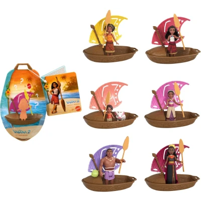 Afbeelding van Mattel Disney Oceania 2 wonderen van verkenning, set met mini pop, verrassing, kano en accessoires, geïnspireerd op de film (modellen kunnen variëren), JBT68