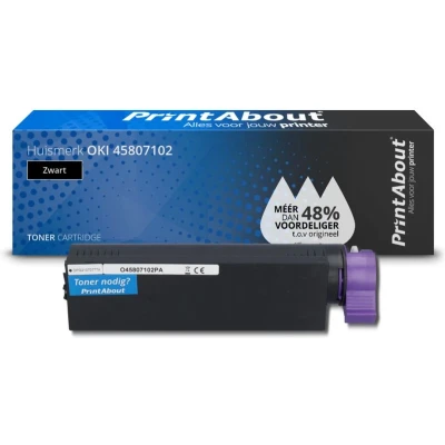Afbeelding van Huismerk OKI 45807102 Toner Zwart