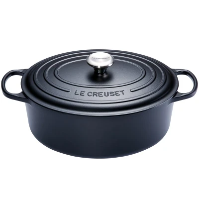 Afbeelding van Le Creuset Gietijzeren Ovale Braadpan In Mat Zwart 40cm 13,9l
