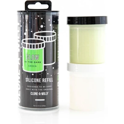 Afbeelding van Clone A Willy Refill Glow in the Dark Green Silicone