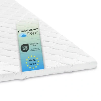 Afbeelding van Bodyprotect Comfortschuim topper, 100 x 200 6 cm, wasbaar tot 60C, wit