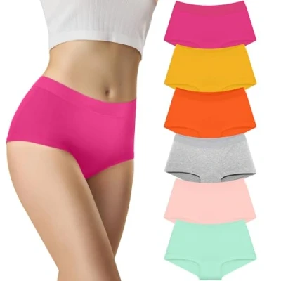 Afbeelding van Libella 3429 Set van 6 hipsterboxershorts voor dames, katoen, met zachte elastische tailleband, Meerkleurig mu2, XXL