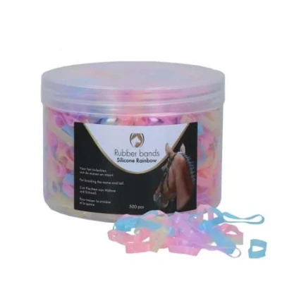 Afbeelding van Excellent horse maanelastiekjes regenboogkleur 500 stuks