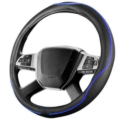 Afbeelding van Upgrade4cars Vrachtwagenstuurhoes 44 46 cm in blauw Universele Stuurhoes voor zomer en winter Autoaccessoires Interieurdecoratie