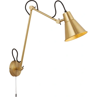 Afbeelding van Searchlight Swing Wandverlichting Met Trekschakelaar 14 X 77 Cm Messing